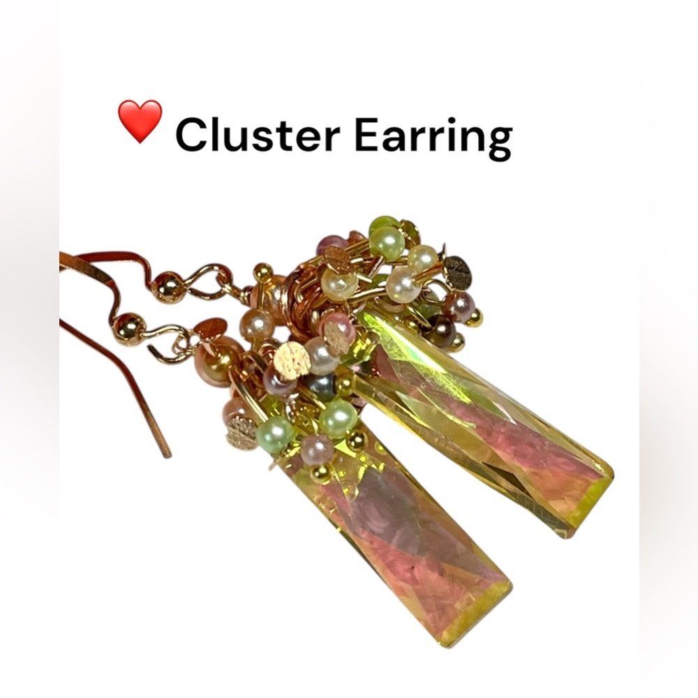Elegant Yellow and Gold Beaded Earrings